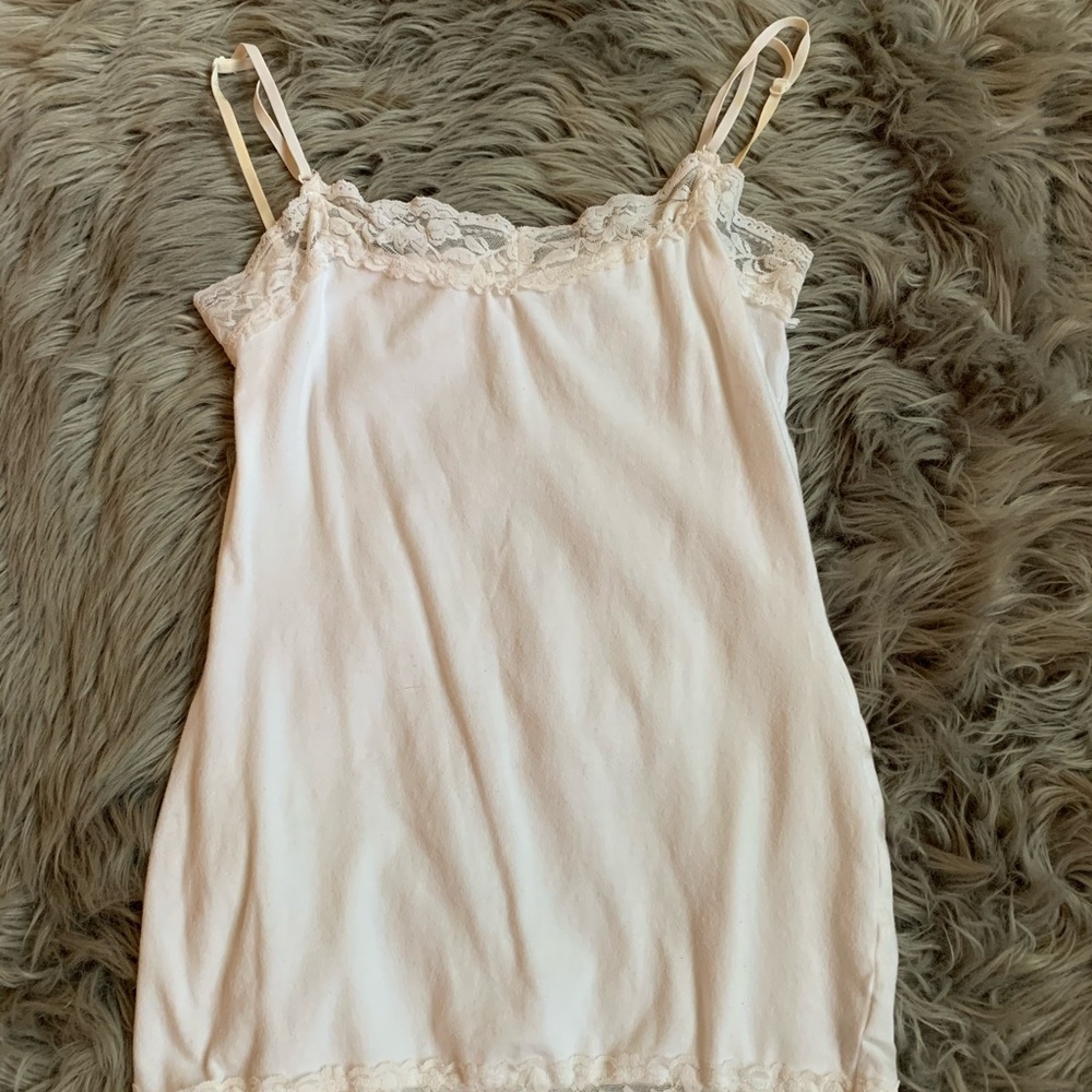 Vintage lace trim white Cami